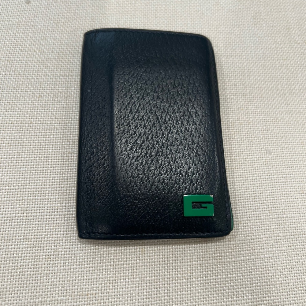 Gucci Black/Green Leather Card Holder